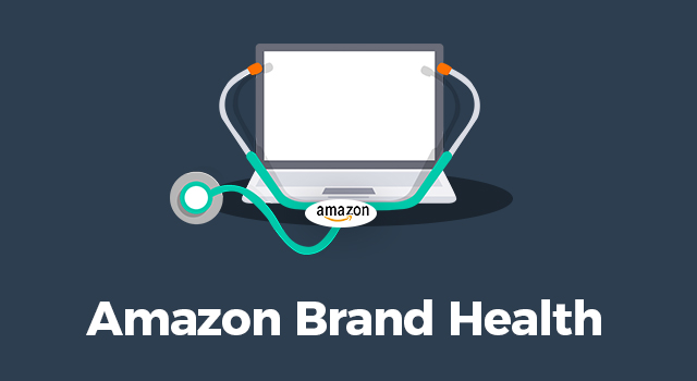 Stethoscope with Amazon logo around a computer with text, "Amazon brand health"