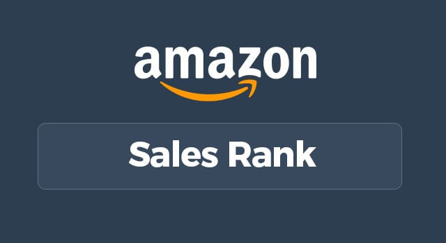 Amazon logo above text, "sales rank"