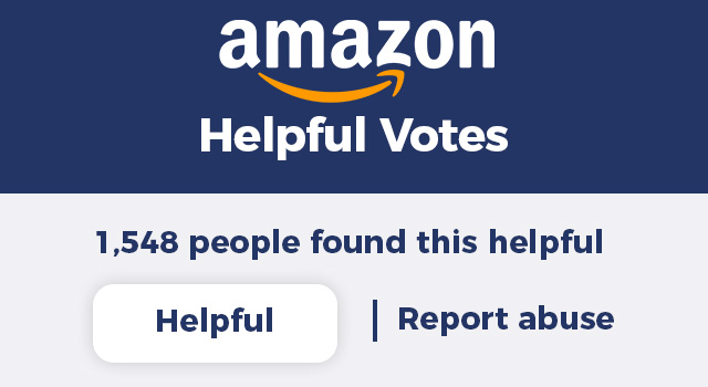 Amazon logo with helpful votes button from a product listing