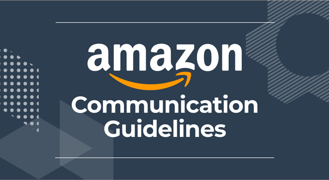 Amazon logo with text, "Communication Guidelines"