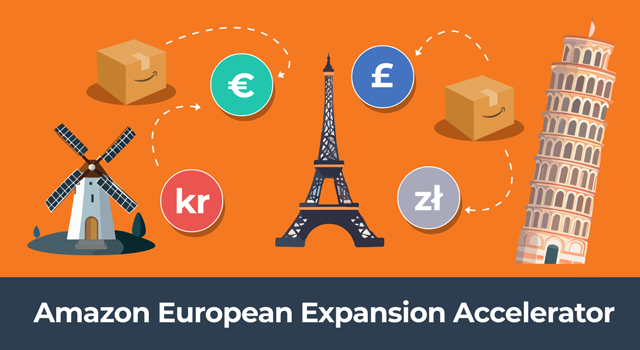 Illustration of European landmarks and currency with text, 