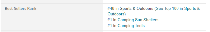Amazon Best Seller Rank and sub-categories