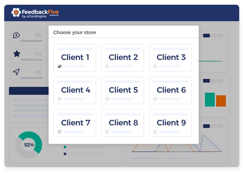 Client store management view in FeedbackFive