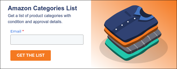 Amazon Categories List Get a list of product categories with condition and approval details.  