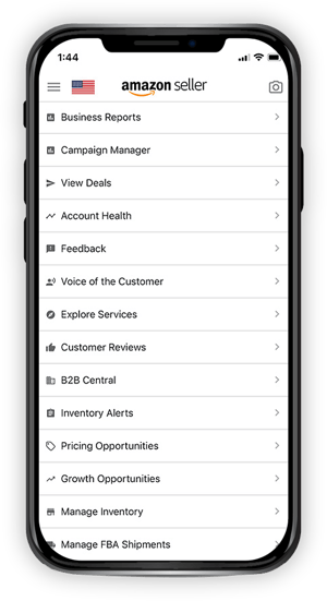 Amazon Seller app dashboard